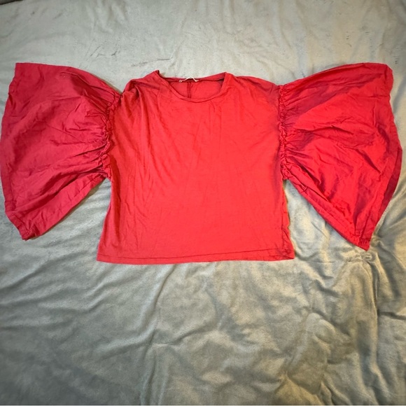 Zara Red Ruffled Puff Sleeve Crop Top

#1116 - Picture 1 of 7